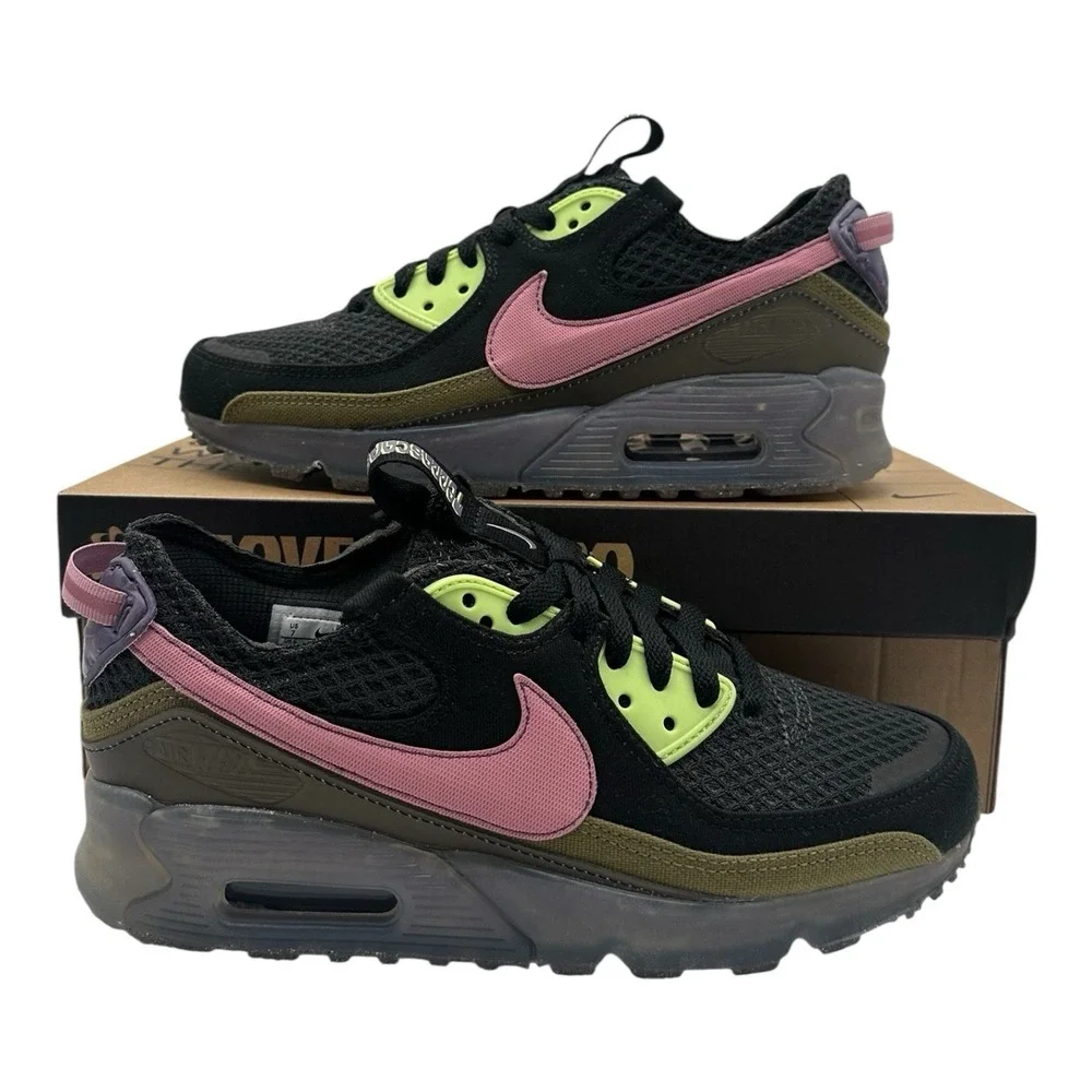 Nike Air Max Terrascape 90 Shoes Womens 7.5 Mens 6 Black/Elemental Pink/Key Lime